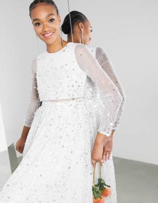 asos sequin crop top