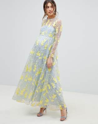 asos embroidered maternity dress