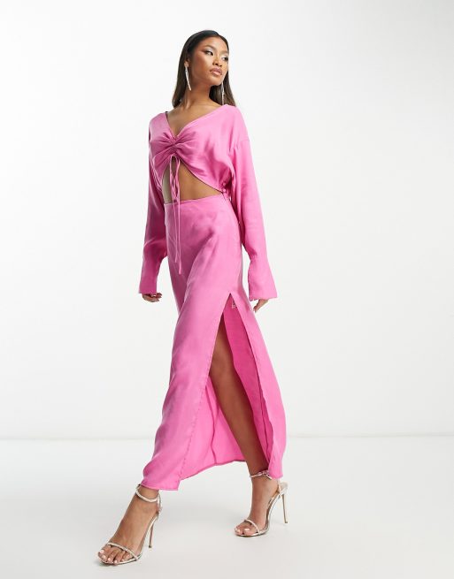 Asos pink outlet maxi