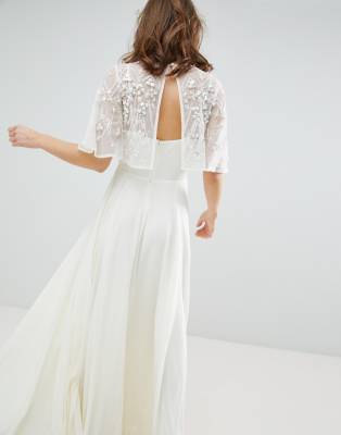 asos edition cape wedding jumpsuit