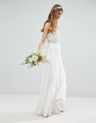 asos crop top wedding dress