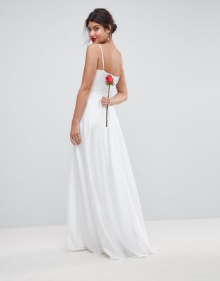 Asos Edition Maxi Wedding Dress With Square Neck Asos
