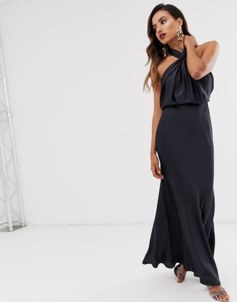 ASOS EDITION – Maxikleid mit gerafftem Neckholder