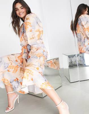 asos peach dress