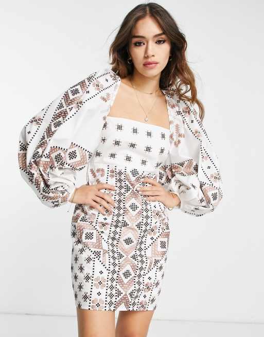 White embroidered dress clearance asos