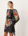 ASOS EDITION - Mini-jurk van organza met lange mouwen, borduursels en gestrikte achterkant in zwart - view 1