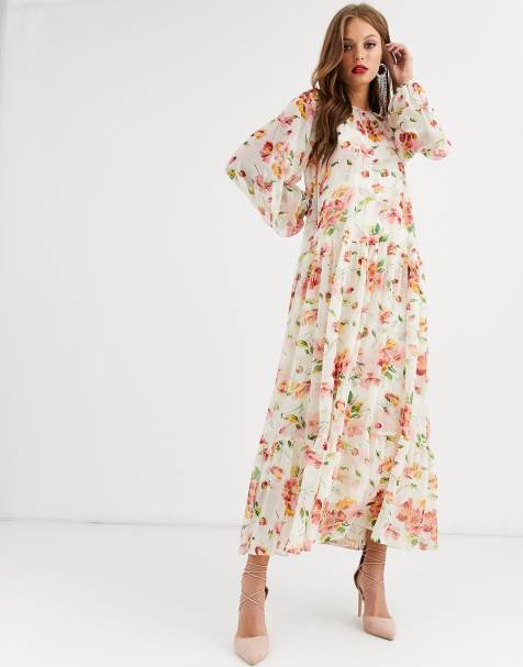 ASOS EDITION – Mit Blumen bedrucktes, übergroßes Maxikleid