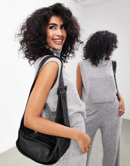 ASOS EDITION - Mouwloze gebreide coltrui in lichtgrijs, 3 van 4
