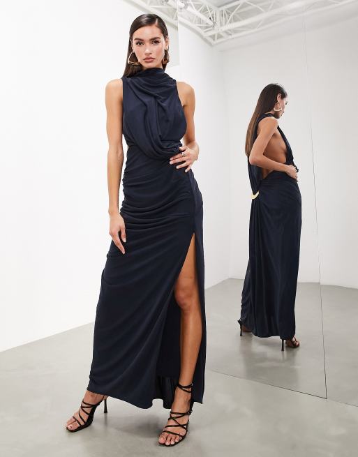 Maxi jurk online donkerblauw