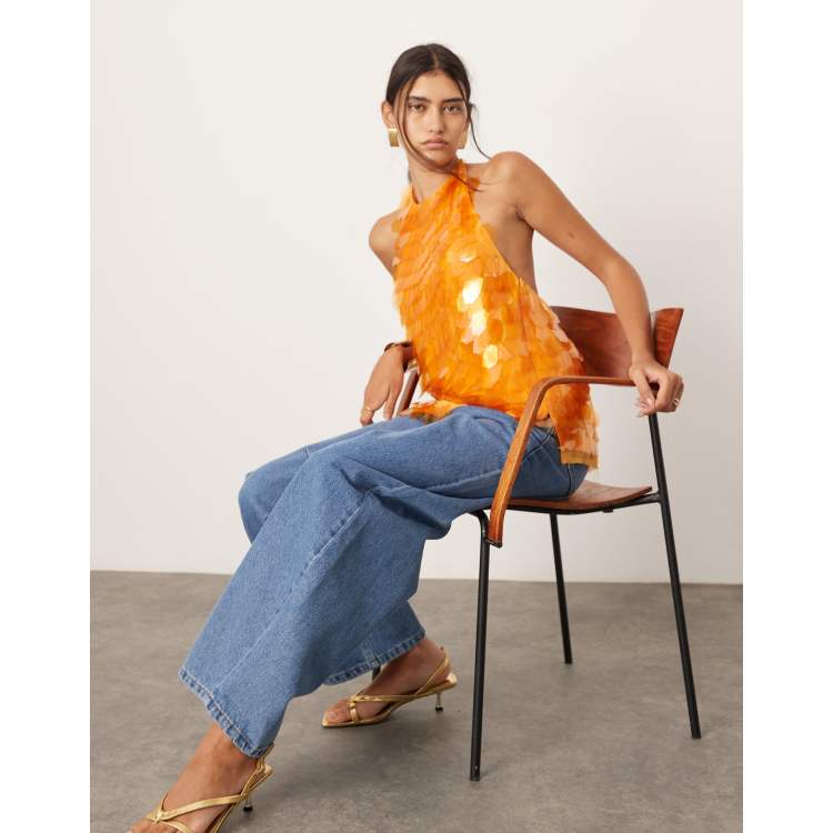 Asos orange top on sale