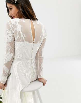 asos edition nouveau embroidered wedding dress