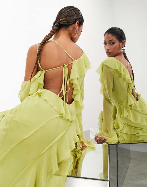 Asos chartreuse dress sale