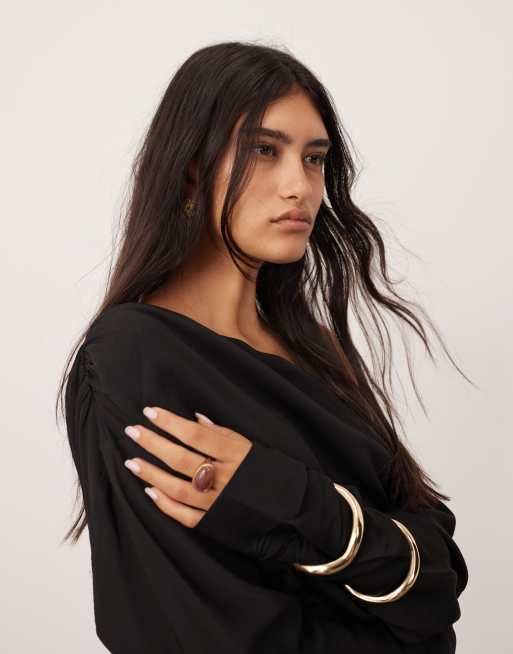 bandeau maxi dress satin Black Satin Bandeau Arden Maxi Dress