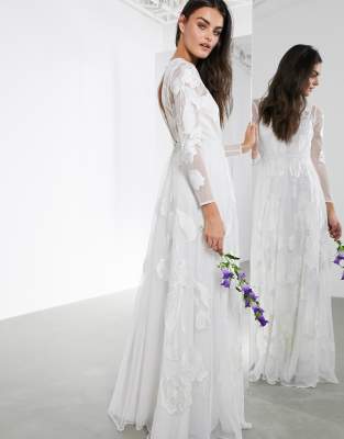 long sleeve wedding dress asos