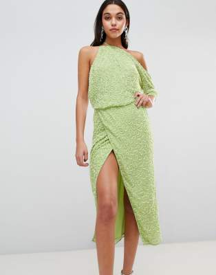 asos lime green dress