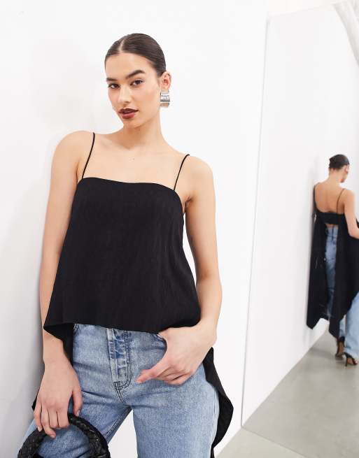 ASOS EDITION open back minimal top in black