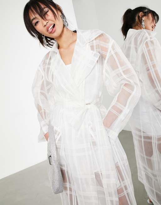 Asos white hotsell trench coat