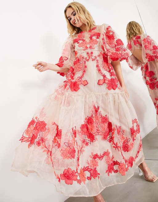 Embroidered shop organza dress