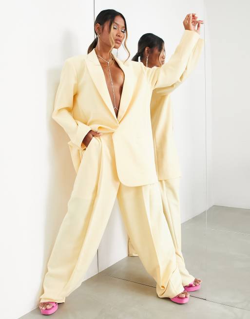 ASOS EDITION - Oversized blazer met lange pasvorm in lichtgeel