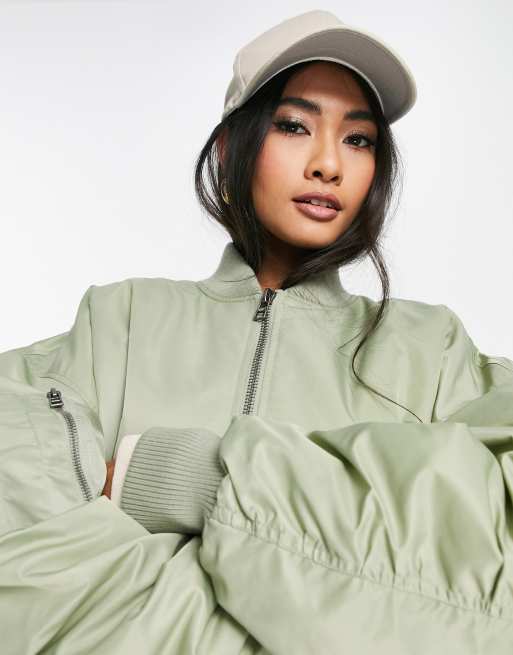 Khaki hotsell bomber jacket