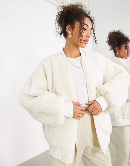 Fluffy bomber outlet jacket