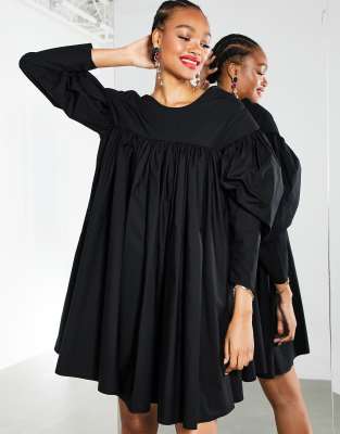 black smock dress asos