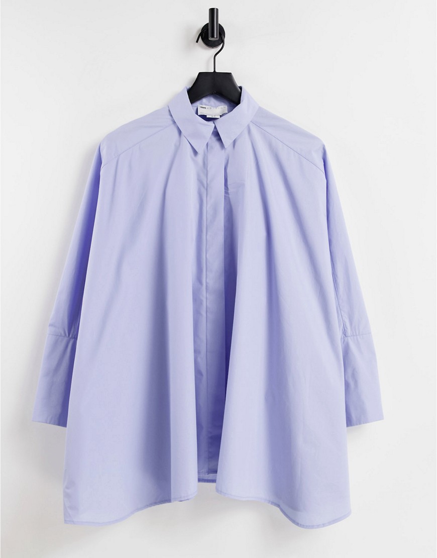 ASOS EDITION oversized cotton shirt in blue