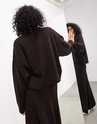 ASOS EDITION oversized knit sweater in chocolate brown | ASOS