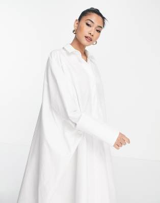 ASOS EDITION oversized midi shirt dress in white | ASOS