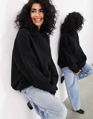 Asos Design Oversized Premium Heavy Weight Hoodie In Black