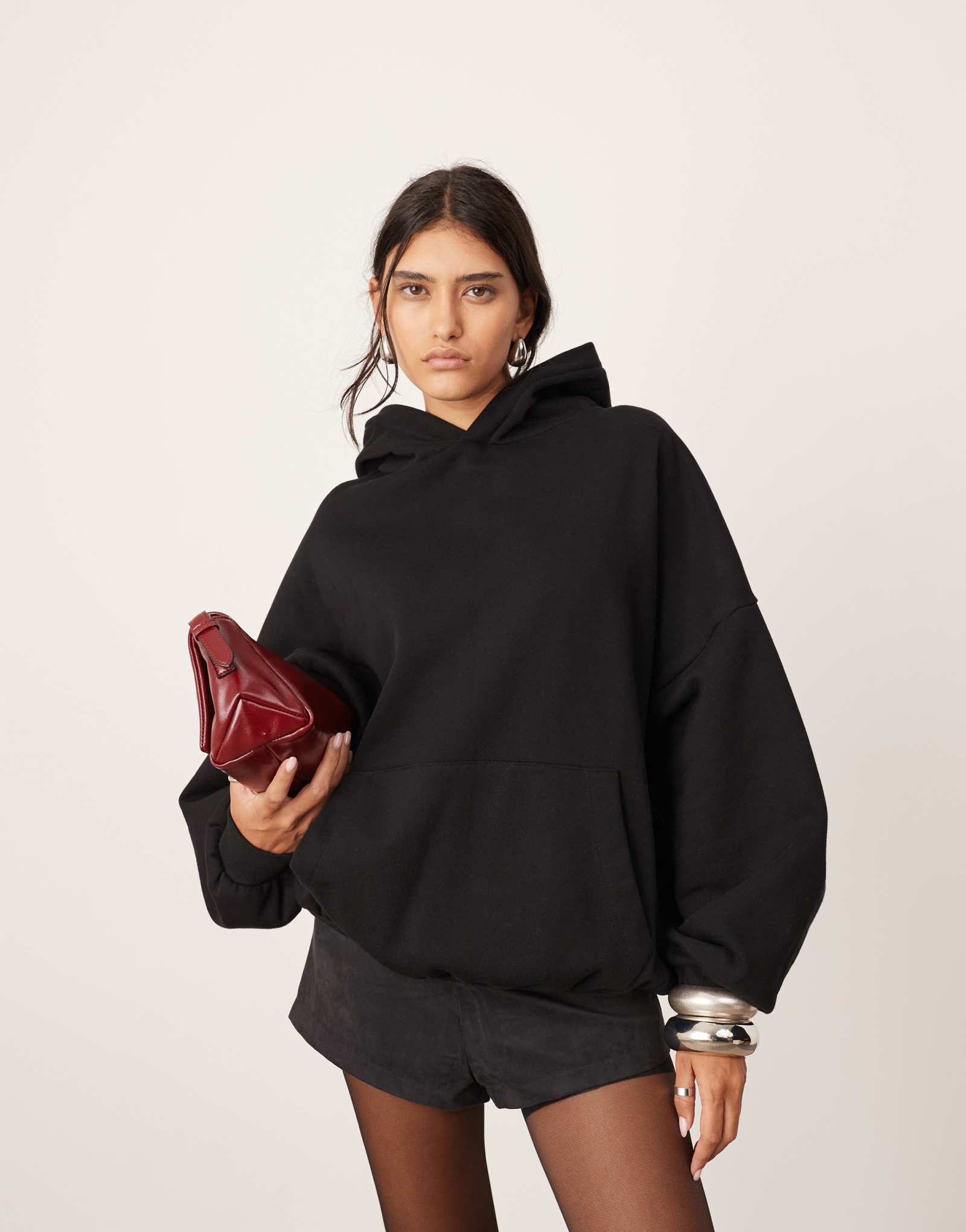 Толстовка ASOS EDITION oversize premium heavyweight с капюшоном черного цвета