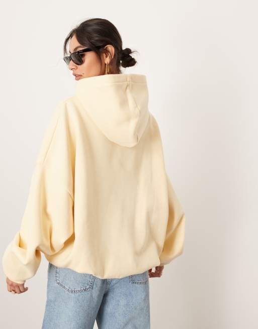 ASOS EDITION oversized premium heavy weight hoodie in buttermilk, 3 of 4