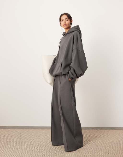 ASOS EDITION oversized premium heavy weight hoodie in charcoal, 2 of 4
