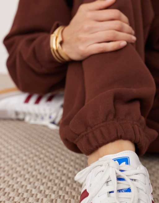 ASOS EDITION oversized premium heavyweight trackies in chocolate, 4 of 5