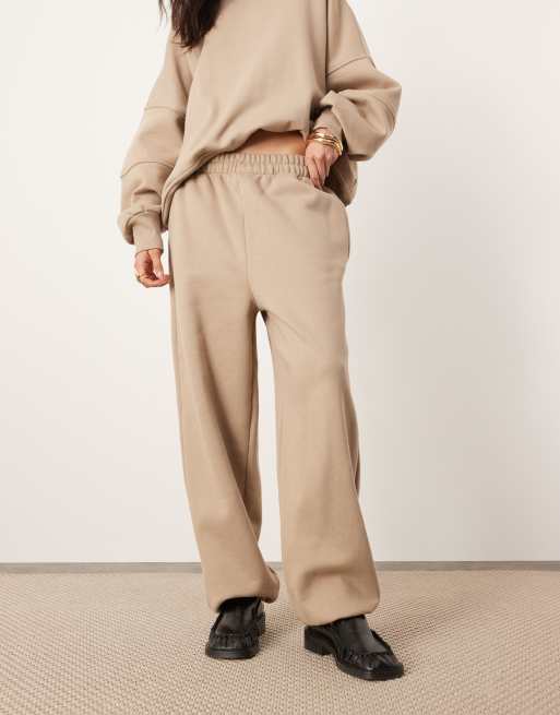ASOS EDITION oversized premium heavyweight trackies in taupe