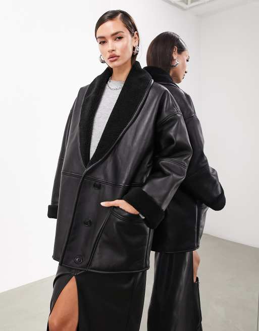 SHAWL COLLAR OVERCOAT black / charcoal – STUDIO FFORM