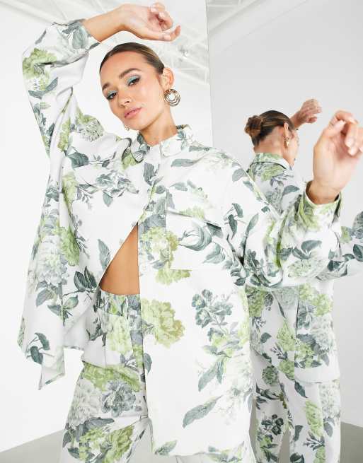 ASOS EDITION oversized shacket and tapered trouser co-ord in floral print, 3 of 3
