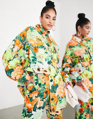 ASOS EDITION oversized shacket in floral print