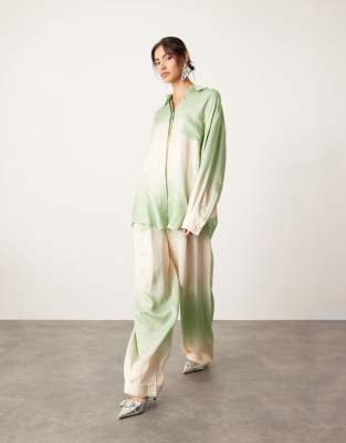 OMBRE SHIRT & WIDE LEG TROUSERS