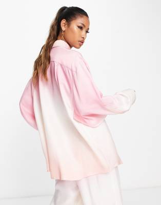 ASOS EDITION oversized shirt in pink ombre