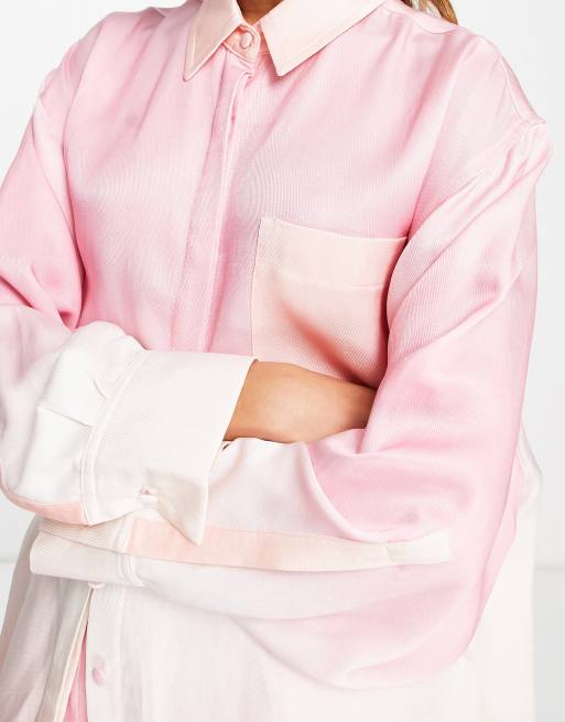 ASOS EDITION oversized shirt in pink ombre