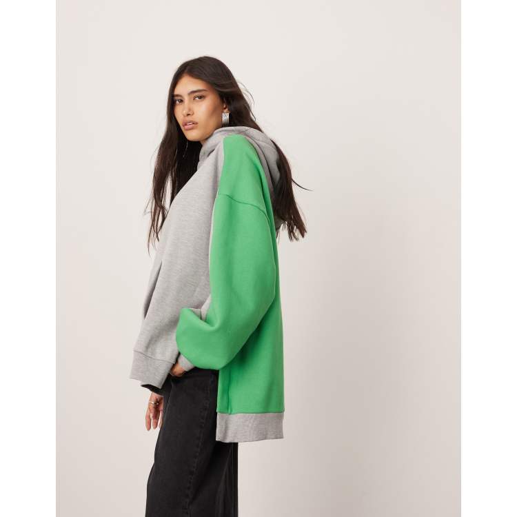 Green and grey hoodie on sale