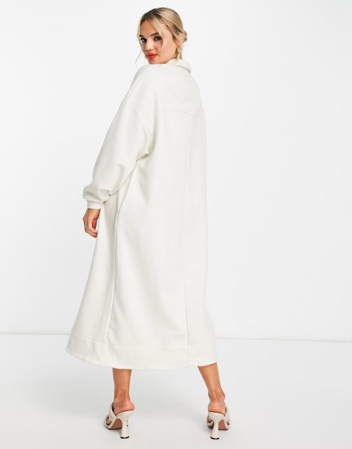 ASOS EDITION - Oversized sweaterjurk met polokraagje in kiezelgrijs, 2 van 4