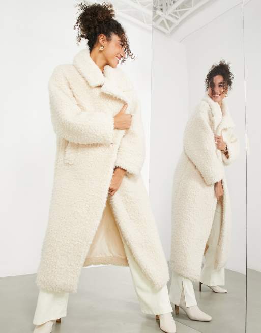 ASOS EDITION oversized teddy coat in cream