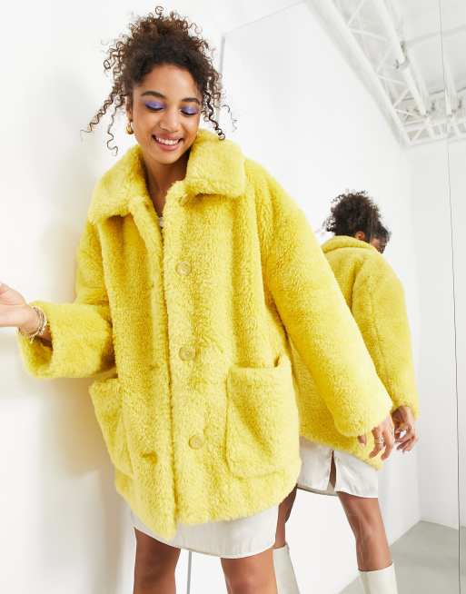 Yellow best sale hooded coat