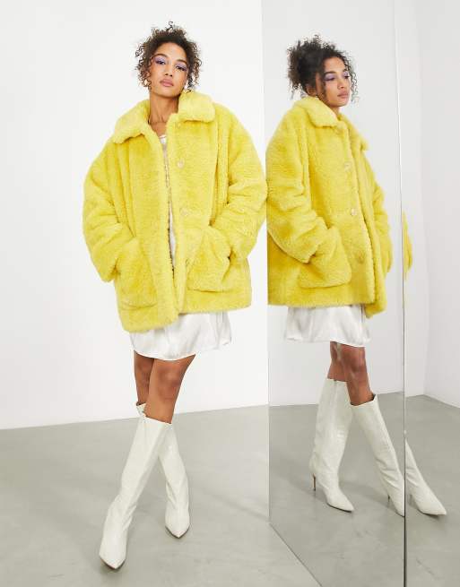 Yellow on sale coat asos