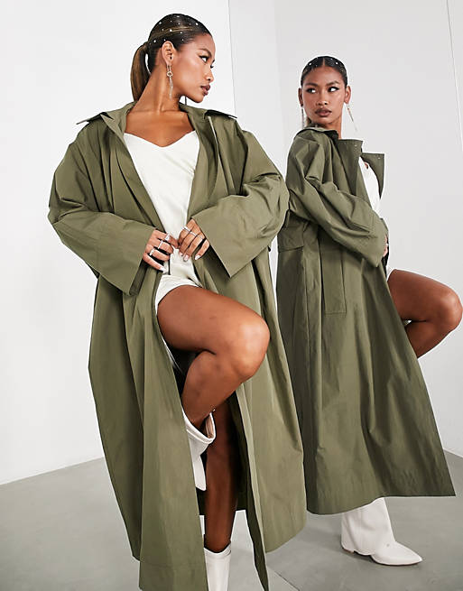 ASOS EDITION oversized trench coat in khaki