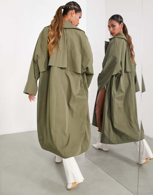 ASOS EDITION oversized trench coat in khaki, 2 of 4