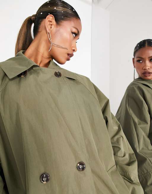 ASOS EDITION oversized trench coat in khaki, 3 of 4