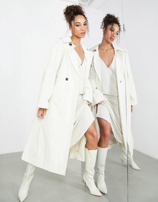 ASOS EDITION oversized trench coat in pebble